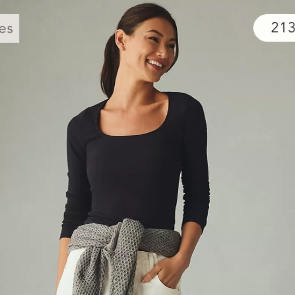 Anthropologie Tops - NWT Anthro • black ribbed long sleeve